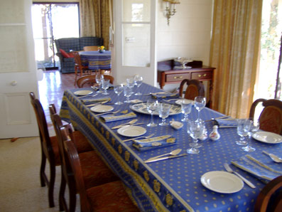 blue and gold provencal oilcloth