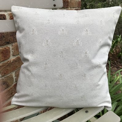 bees design linen cushion cover