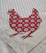 flower design hens tablecloth